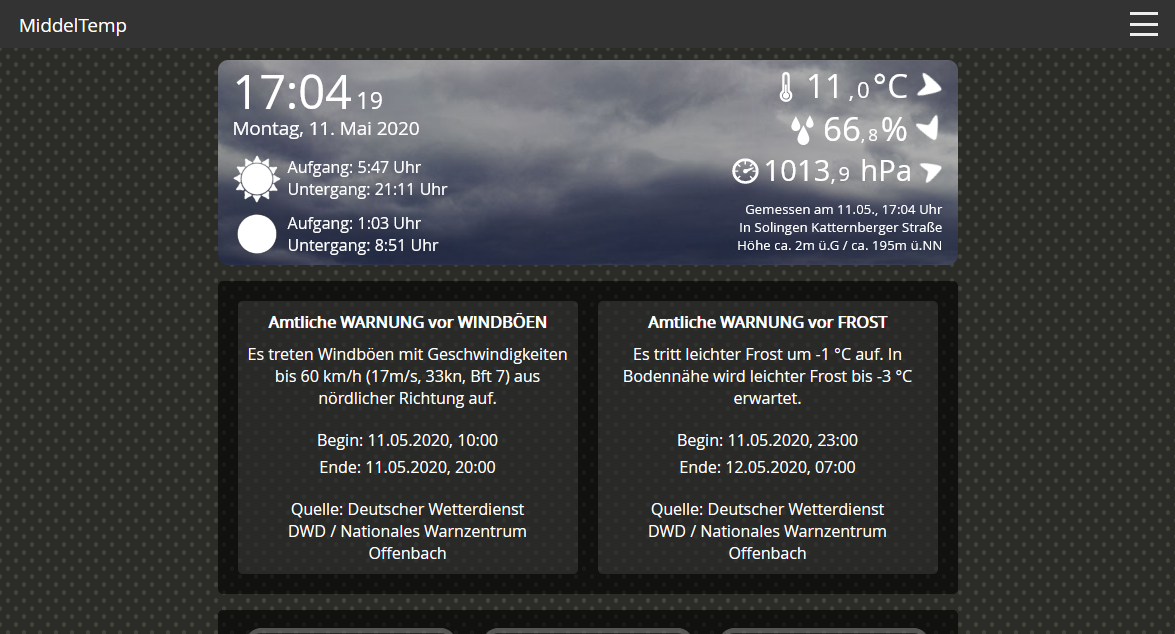 Neuerungen für MiddelTemp - Vordergrundbild